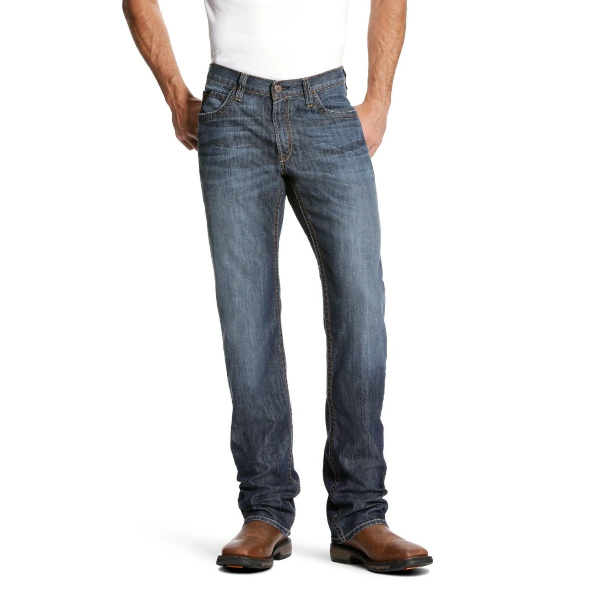 Ariat Work FR: Men's FR M4 10023466 Low Rise Stretch DuraLight Boot Cut Jeans 5 Ariat Work FR: Men's FR M4 10023466 Low Rise Stretch DuraLight Boot Cut Jeans - Image 5