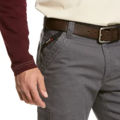 Ariat Work FR: Men's FR 10027709 Iron Gray M5 Stretch DuraLight Canvas Straight Leg Pant 6 Ariat Work FR: Men's FR 10027709 Iron Gray M5 Stretch DuraLight Canvas Straight Leg Pant -Eagle Shop 10027709 detail02 1