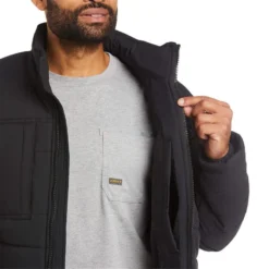 Ariat Rebar Jackets: Men's 10032975 Black Rebar Valiant Ripstop Insulated Jacket 7 Ariat Rebar Jackets: Men's 10032975 Black Rebar Valiant Ripstop Insulated Jacket -Eagle Shop 10032975 01
