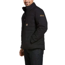 Ariat Rebar Jackets: Men's 10032975 Black Rebar Valiant Ripstop Insulated Jacket