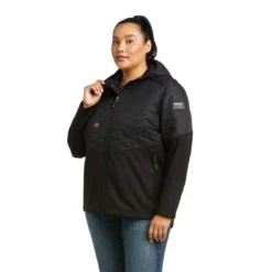 Ariat Rebar Jackets: Women's 10037511 Black Cloud 9 Insulated Jacket -Eagle Shop 10037511 front plus