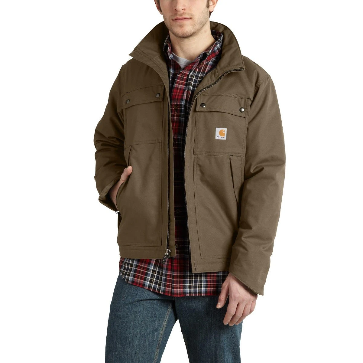 Carhartt Jackets: Men's 101492 908 Canyon Brown Quick Duck Jefferson Jacket 1 Carhartt Jackets: Men's 101492 908 Canyon Brown Quick Duck Jefferson Jacket