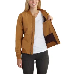 Carhartt Jacket: Women's 102524 211 Carhartt Brown Crawford Bomber Jacket -Eagle Shop 102524211 avf
