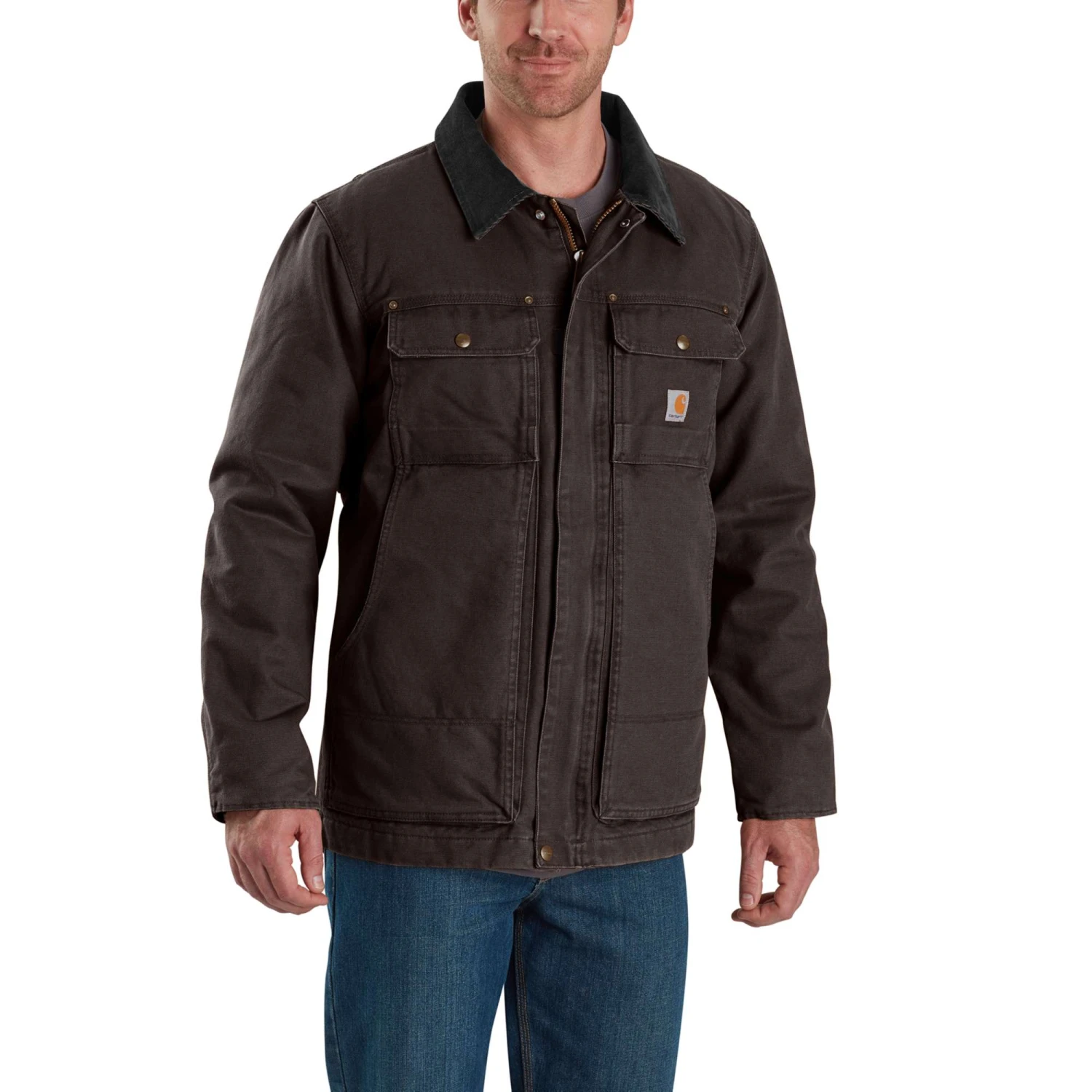 Carhartt Coat: Men's 103283 201 Dark Brown Armstrong Full Swing Traditional Coat 1 Carhartt Coat: Men's 103283 201 Dark Brown Armstrong Full Swing Traditional Coat