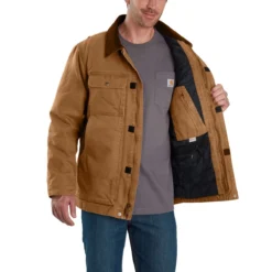 Carhartt Coats: Men's 103283 211 Brown Sandstone Arctic Quilt Lined Winter Coat -Eagle Shop 103283211 avl 1