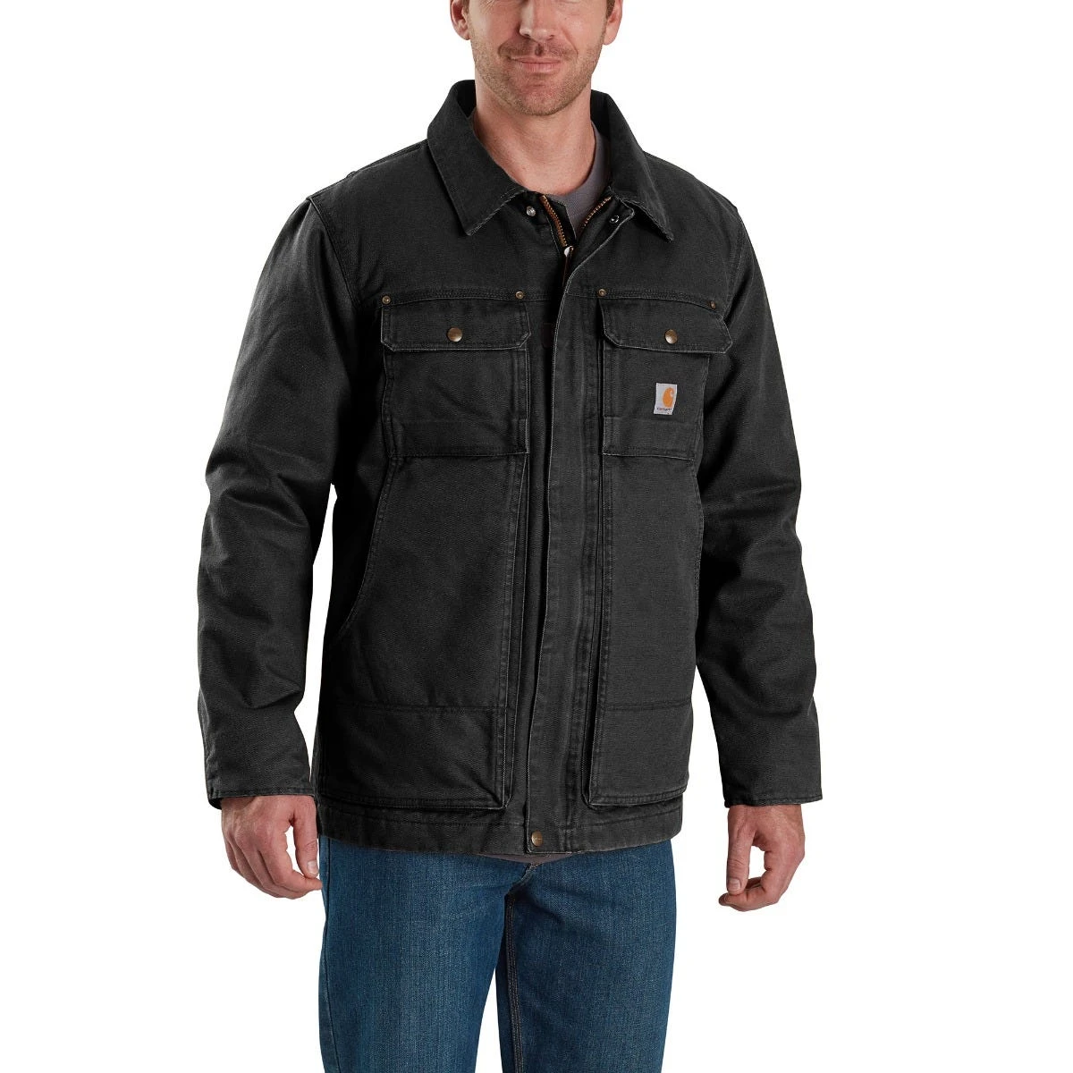 Carhartt Coats: Men's 103283 BLK Black Traditional Arctic Quilt-Lined Cotton Duck Coat 1 Carhartt Coats: Men's 103283 BLK Black Traditional Arctic Quilt-Lined Cotton Duck Coat