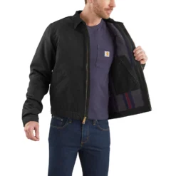 Carhartt Jackets: Men's 103828 BLK Black Blanket Lined Relaxed Fit Detroit Jacket 8 Carhartt Jackets: Men's 103828 BLK Black Blanket Lined Relaxed Fit Detroit Jacket -Eagle Shop 103828blk avl 1