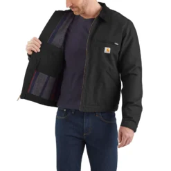 Carhartt Jackets: Men's 103828 BRN Brown Blanket Lined Relaxed Fit Detroit Jacket 8 Carhartt Jackets: Men's 103828 BRN Brown Blanket Lined Relaxed Fit Detroit Jacket -Eagle Shop 103828blk avr 3