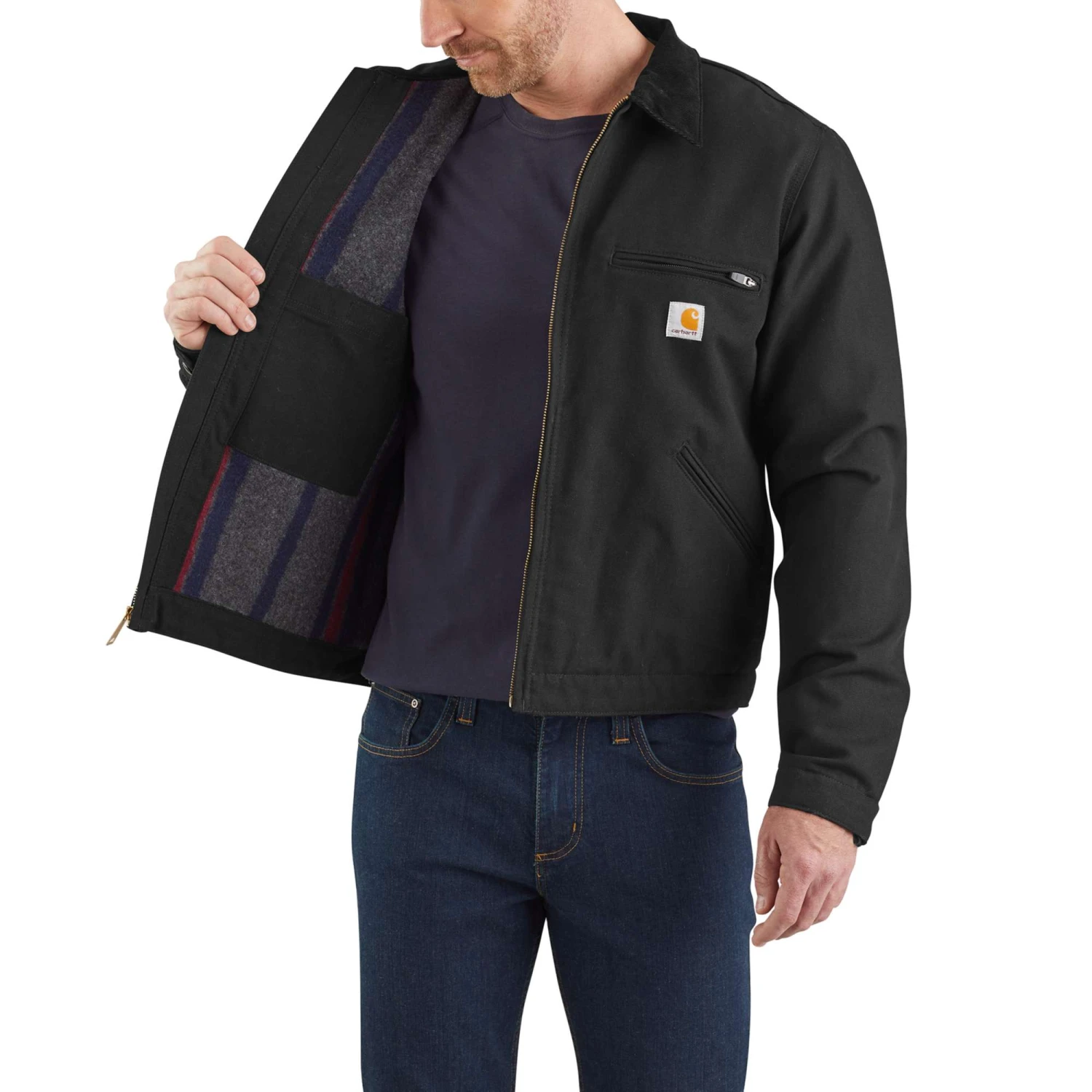 Carhartt Jackets: Men's 103828 BRN Brown Blanket Lined Relaxed Fit Detroit Jacket 4 Carhartt Jackets: Men's 103828 BRN Brown Blanket Lined Relaxed Fit Detroit Jacket - Image 4