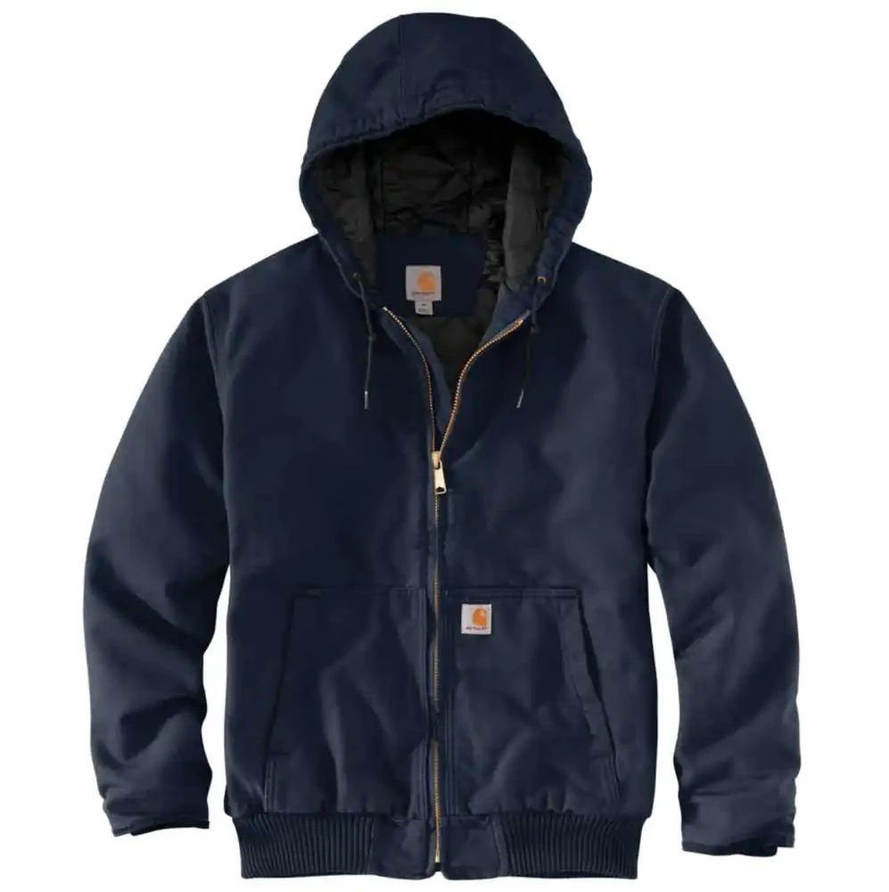 Carhartt Jackets: Men's 104050 I26 Navy Washed Duck Insulated Loose Fit Active Jacket 1 Carhartt Jackets: Men's 104050 I26 Navy Washed Duck Insulated Loose Fit Active Jacket