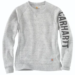 Carhartt Sweatshirts: Women's 104410 E07 Asphalt Heather Nep Crewneck Relaxed Fit Graphic Sweatshirt