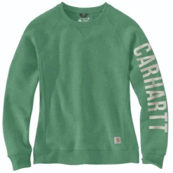 Carhartt Sweatshirts: Women's 104410 G59 Boreal Heather Crewneck Relaxed Fit Graphic Sweatshirt