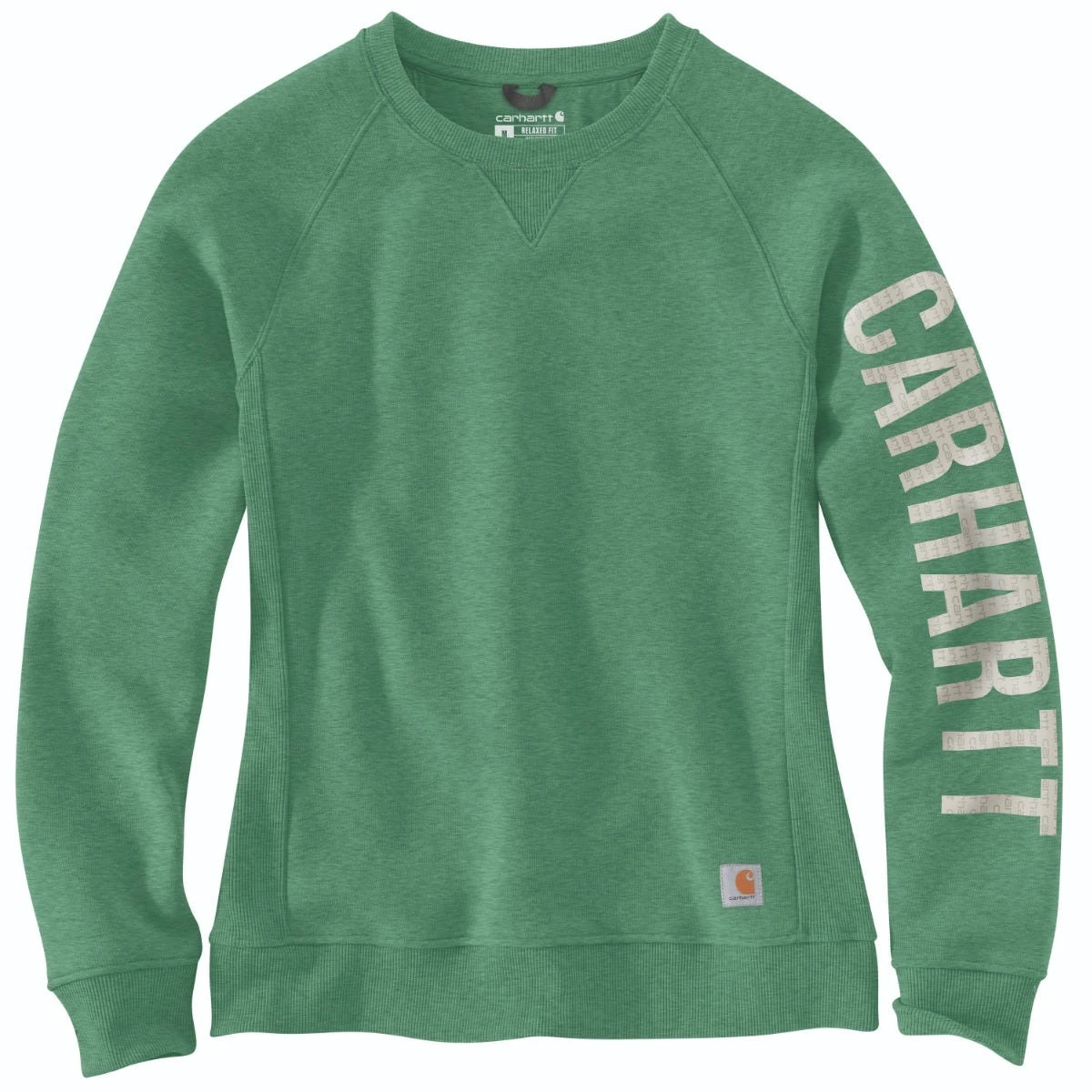 Carhartt Sweatshirts: Women's 104410 G59 Boreal Heather Crewneck Relaxed Fit Graphic Sweatshirt 1 Carhartt Sweatshirts: Women's 104410 G59 Boreal Heather Crewneck Relaxed Fit Graphic Sweatshirt