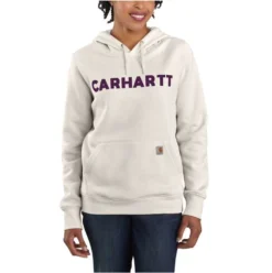 Carhartt Sweatshirts: Women's 105194 W03 Malt Relaxed Fit Midweight Logo Graphic Sweatshirt