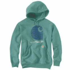 Carhartt Sweatshirts: Men's 105431 L05 Slate Green Heather Defender Loose Fit “C” Logo Graphic Sweatshirt
