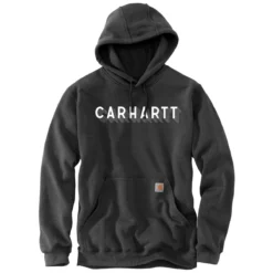 Carhartt Sweatshirts: Men's 105944 CRH Carbon Heather Rain Defender Loose Fit Logo Graphic Sweatshirt