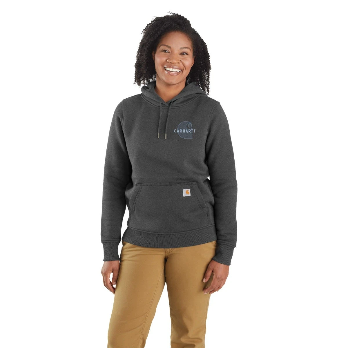 Carhartt Sweatshirts: Women's 106172 CRH Carbon Heather Rain Defender Relaxed Fit Chest Logo Graphic Sweatshirt 1 Carhartt Sweatshirts: Women's 106172 CRH Carbon Heather Rain Defender Relaxed Fit Chest Logo Graphic Sweatshirt