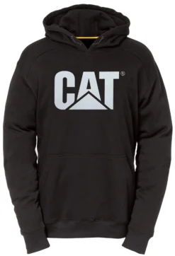 CAT Apparel Sweatshirt: Men's 1910092 16 Black Water Resistant Hooded Sweatshirt