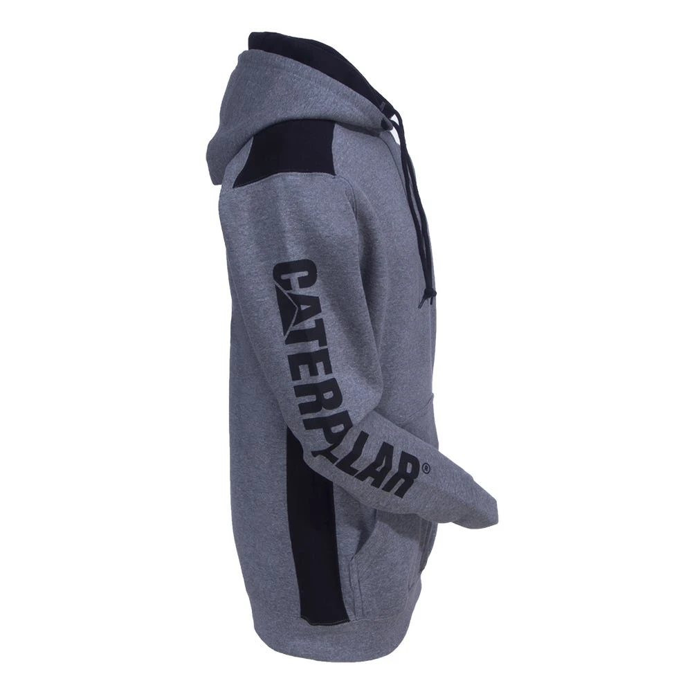 CAT Apparel Sweatshirts: Men's 1910802 004 Grey Logo Panel Hooded Sweatshirt 3 CAT Apparel Sweatshirts: Men's 1910802 004 Grey Logo Panel Hooded Sweatshirt - Image 3