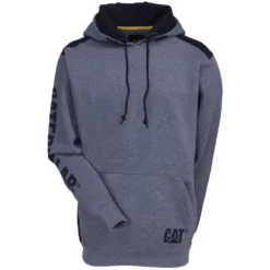 CAT Apparel Sweatshirts: Men's 1910802 004 Grey Logo Panel Hooded Sweatshirt 9 CAT Apparel Sweatshirts: Men's 1910802 004 Grey Logo Panel Hooded Sweatshirt -Eagle Shop 1910802 004 5 1