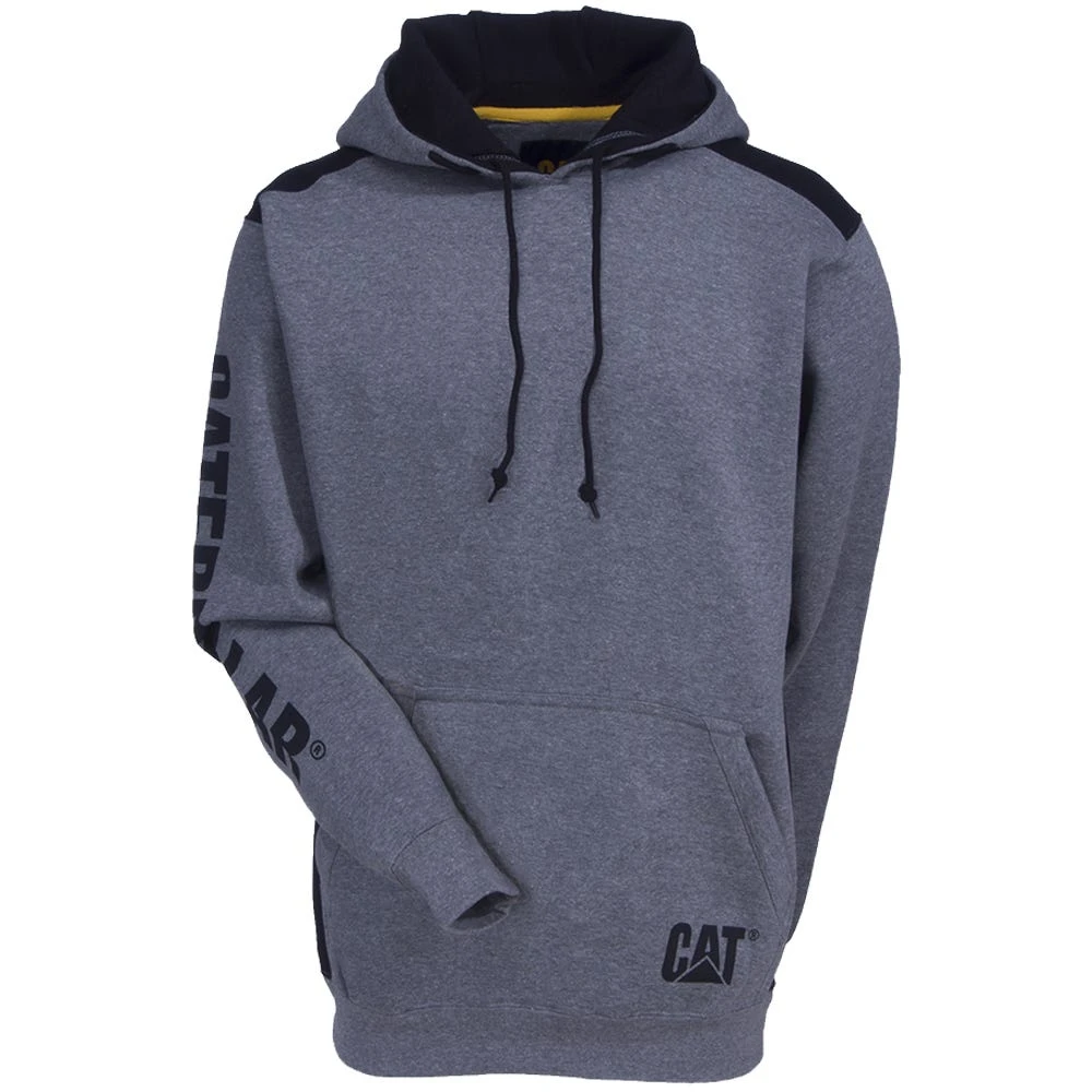 CAT Apparel Sweatshirts: Men's 1910802 004 Grey Logo Panel Hooded Sweatshirt 5 CAT Apparel Sweatshirts: Men's 1910802 004 Grey Logo Panel Hooded Sweatshirt - Image 5