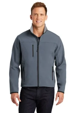 Port Authority Jackets: Men's J790 AB Atlantic Blue Chrome Glacier Soft Shell Jacket