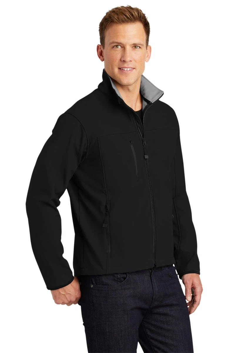 Port Authority Jackets: Men's J790 BLK Black Chrome Glacier Soft Shell Jacket 2 Port Authority Jackets: Men's J790 BLK Black Chrome Glacier Soft Shell Jacket - Image 2