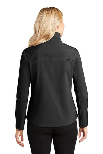 Port Authority Jackets: Women's L790 BLK Black Chrome Glacier Soft Shell Jacket 4 Port Authority Jackets: Women's L790 BLK Black Chrome Glacier Soft Shell Jacket - Image 4