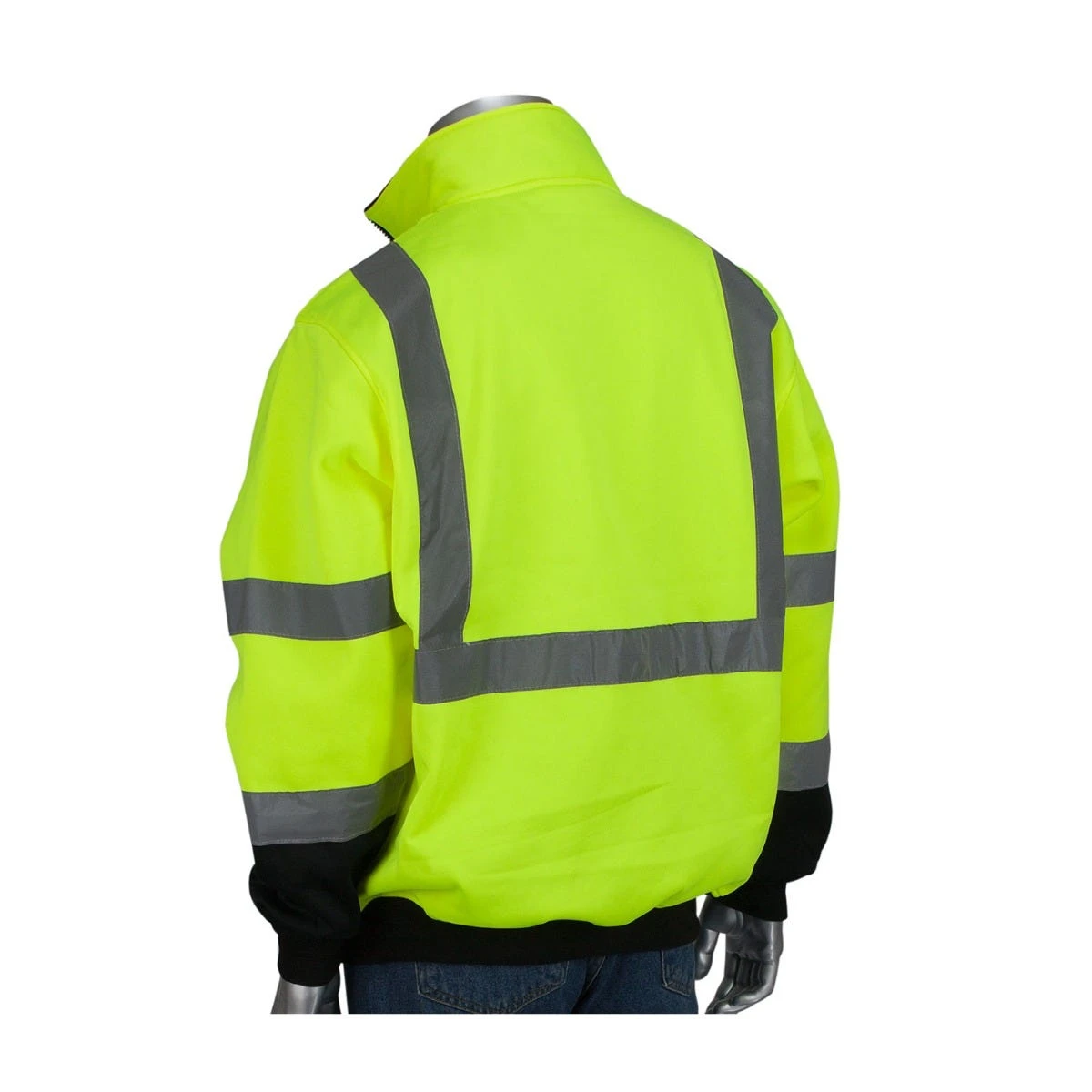 PIP Jackets: Men's 323 1330B LY Hi-Vis Yellow ANSI Type R Class 3 Quarter-Zip Pullover Sweatshirt 2 PIP Jackets: Men's 323 1330B LY Hi-Vis Yellow ANSI Type R Class 3 Quarter-Zip Pullover Sweatshirt - Image 2
