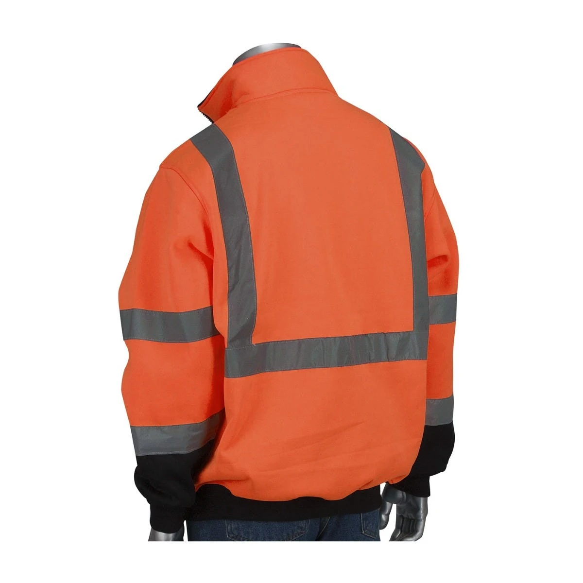 PIP Jackets: Men's 323 1330B OR Hi-Vis Orange ANSI Type R Class 3 Quarter-Zip Pullover Sweatshirt 2 PIP Jackets: Men's 323 1330B OR Hi-Vis Orange ANSI Type R Class 3 Quarter-Zip Pullover Sweatshirt - Image 2