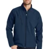 Port Authority Jackets: Men's J705 BLU Insignia Blue Textured Soft Shell Jacket