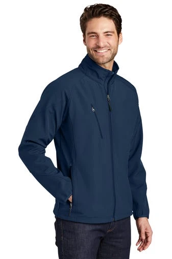 Port Authority Jackets: Men's J705 BLU Insignia Blue Textured Soft Shell Jacket 2 Port Authority Jackets: Men's J705 BLU Insignia Blue Textured Soft Shell Jacket - Image 2