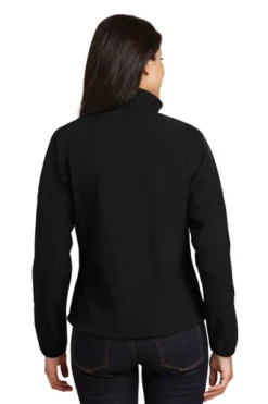 Port Authority Jackets: Women's L705 BLK Black Textured Soft Shell Jacket -Eagle Shop 3505 black 2 l705blackmodelback 337w