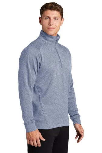 Sport-Tek Sweatshirts: Men's F247 GRY Grey Heather Tech Fleece 1/4-Zip Pullover 2 Sport-Tek Sweatshirts: Men's F247 GRY Grey Heather Tech Fleece 1/4-Zip Pullover - Image 2
