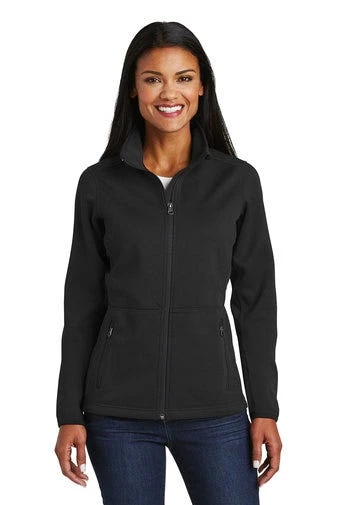 Port Authority Jackets: Women's L222 BLK Black Graphite Pique Fleece Jacket 1 Port Authority Jackets: Women's L222 BLK Black Graphite Pique Fleece Jacket