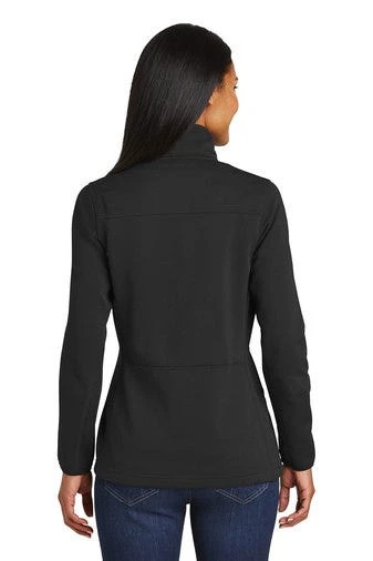 Port Authority Jackets: Women's L222 BLK Black Graphite Pique Fleece Jacket 4 Port Authority Jackets: Women's L222 BLK Black Graphite Pique Fleece Jacket - Image 4
