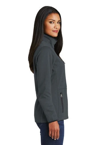 Port Authority Jackets: Women's L222 GPH Ladies Graphite Pique Fleece Jacket 2 Port Authority Jackets: Women's L222 GPH Ladies Graphite Pique Fleece Jacket - Image 2