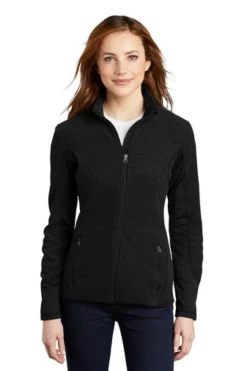 Port Authority Jackets: Women's L227 BLK Black R-Tek Pro Fleece Full Zip Jacket