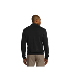 Port Authority Sweatshirts: Men's SW290 BLK Black Half Zip Sweater -Eagle Shop 5525 black 2 sw290blackmodelback 337wedit