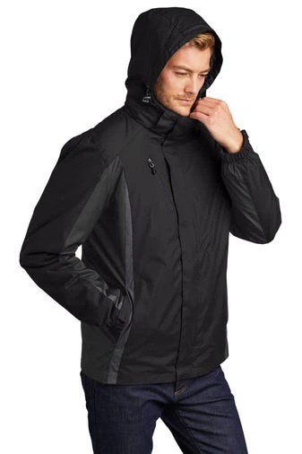 Port Authority Jackets: Men's J321 BBM Black Black Magnet Colorblock 3-in-1 Jacket 5 Port Authority Jackets: Men's J321 BBM Black Black Magnet Colorblock 3-in-1 Jacket - Image 5