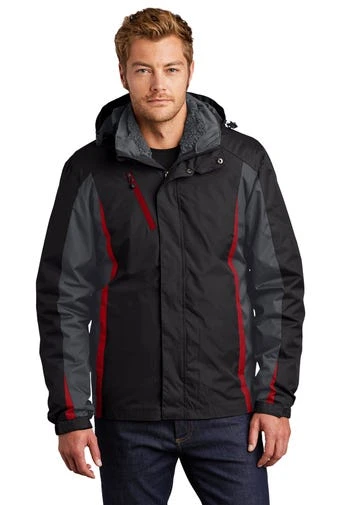 Port Authority Jackets: Men's J321 BMR Black Magnet Signal Red Colorblock 3-in-1 Jacket 1 Port Authority Jackets: Men's J321 BMR Black Magnet Signal Red Colorblock 3-in-1 Jacket