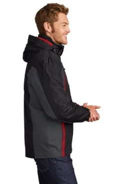 Port Authority Jackets: Men's J321 BMR Black Magnet Signal Red Colorblock 3-in-1 Jacket 9 Port Authority Jackets: Men's J321 BMR Black Magnet Signal Red Colorblock 3-in-1 Jacket -Eagle Shop 5548 bkmgsgr 3 j321bkmgsgrmodelside1 337w