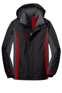 Port Authority Jackets: Men's J321 BMR Black Magnet Signal Red Colorblock 3-in-1 Jacket 12 Port Authority Jackets: Men's J321 BMR Black Magnet Signal Red Colorblock 3-in-1 Jacket -Eagle Shop 5548 bkmgsgr 5 j321bkmgsgrflatfront4 337w