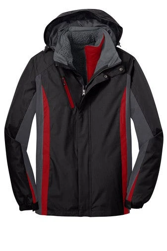 Port Authority Jackets: Men's J321 BMR Black Magnet Signal Red Colorblock 3-in-1 Jacket 6 Port Authority Jackets: Men's J321 BMR Black Magnet Signal Red Colorblock 3-in-1 Jacket - Image 6