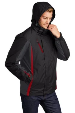 Port Authority Jackets: Men's J321 BMR Black Magnet Signal Red Colorblock 3-in-1 Jacket 11 Port Authority Jackets: Men's J321 BMR Black Magnet Signal Red Colorblock 3-in-1 Jacket -Eagle Shop 5548 bkmgsgr 5 j321bkmgsgrmodelhood1 337w
