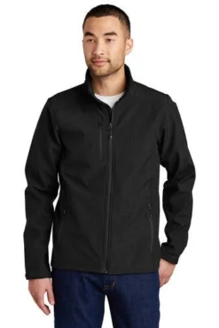 Eddie Bauer Jackets: Men's EB532 BLK Black Shaded Crosshatch Soft Shell Jacket