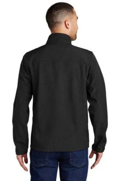 Eddie Bauer Jackets: Men's EB532 BLK Black Shaded Crosshatch Soft Shell Jacket -Eagle Shop 5566 black 2 eb532blackmodelback2 337w