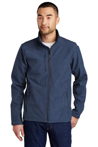 Eddie Bauer Jackets: Men's EB532 BLU Blue Shaded Crosshatch Soft Shell Jacket 1 Eddie Bauer Jackets: Men's EB532 BLU Blue Shaded Crosshatch Soft Shell Jacket