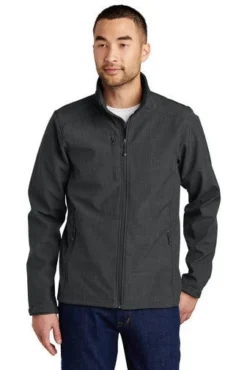 Eddie Bauer Jackets: Men's EB532 GRY Grey Shaded Crosshatch Soft Shell Jacket