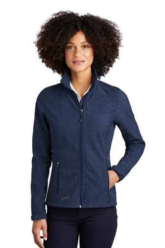 Eddie Bauer Jacket: Women's EB533 BLU Blue Shaded Crosshatch Soft Shell Jacket 1 Eddie Bauer Jacket: Women's EB533 BLU Blue Shaded Crosshatch Soft Shell Jacket